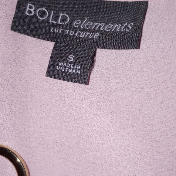 Bold Elements Cut To Curve Blouse Size Small Pink - Picture 3 of 4